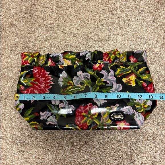 Feiler authentic German luxury floral clutch hand bag purse cute travel tote EUC - Picture 4 of 12